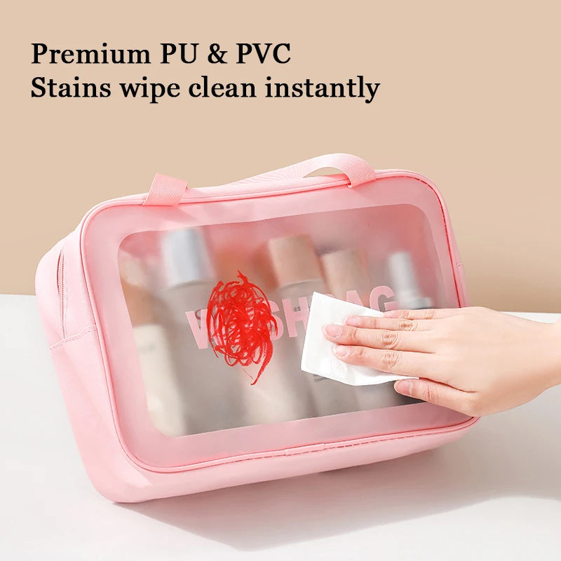 Waterproof Transparent Travel Toiletry and Cosmetic Organizer Bag