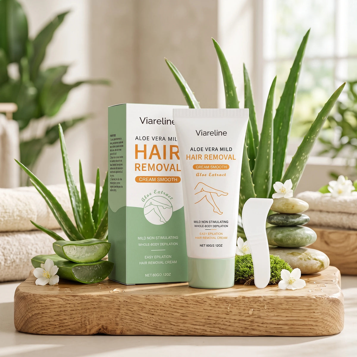Painless Aloe Vera Hair Removal Cream for Smooth Skin
