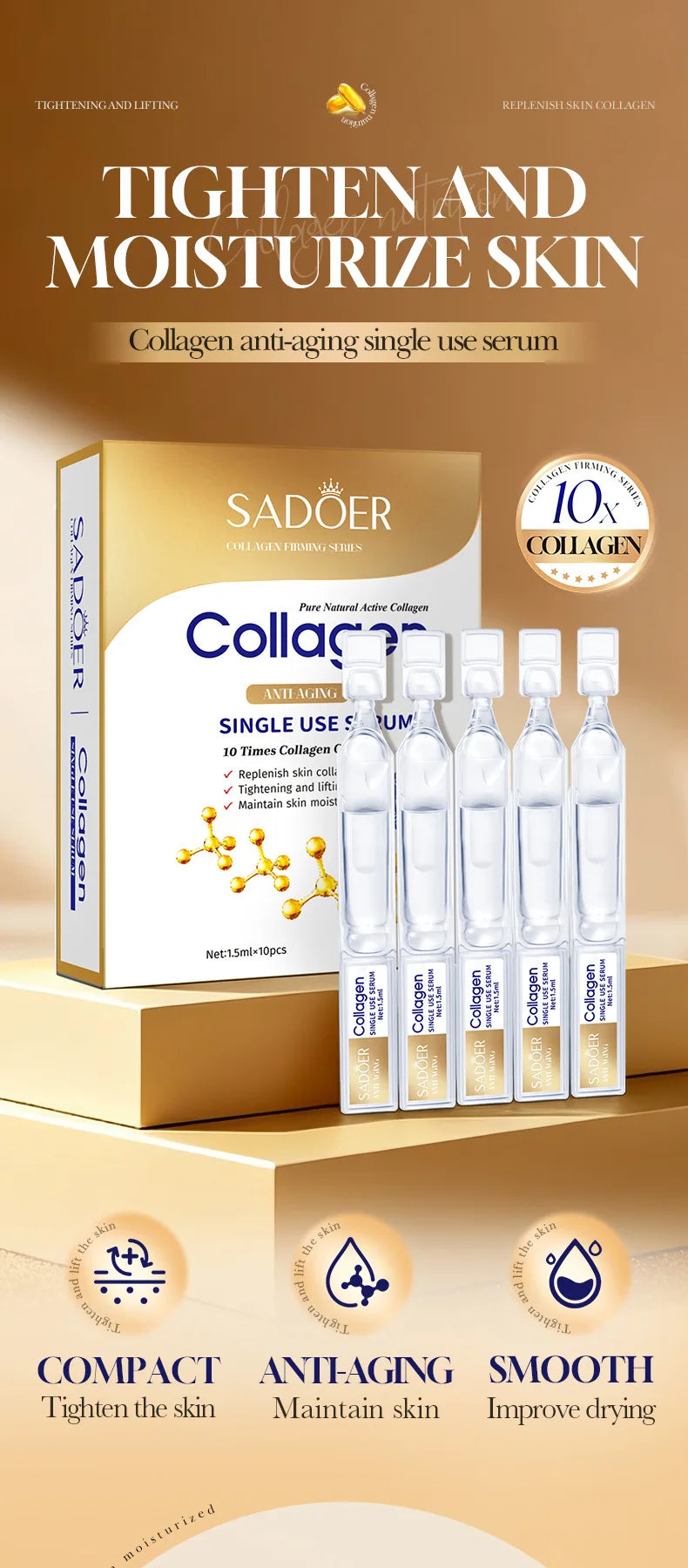 Collagen Anti-Aging Face Serum Single-Use Vials - 6