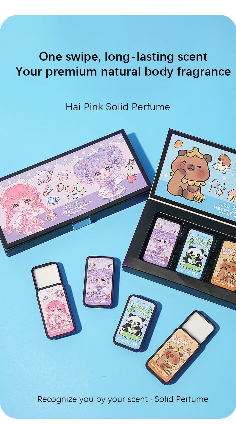 4-Piece Portable Solid Perfume Set for Long-Lasting Fragrance