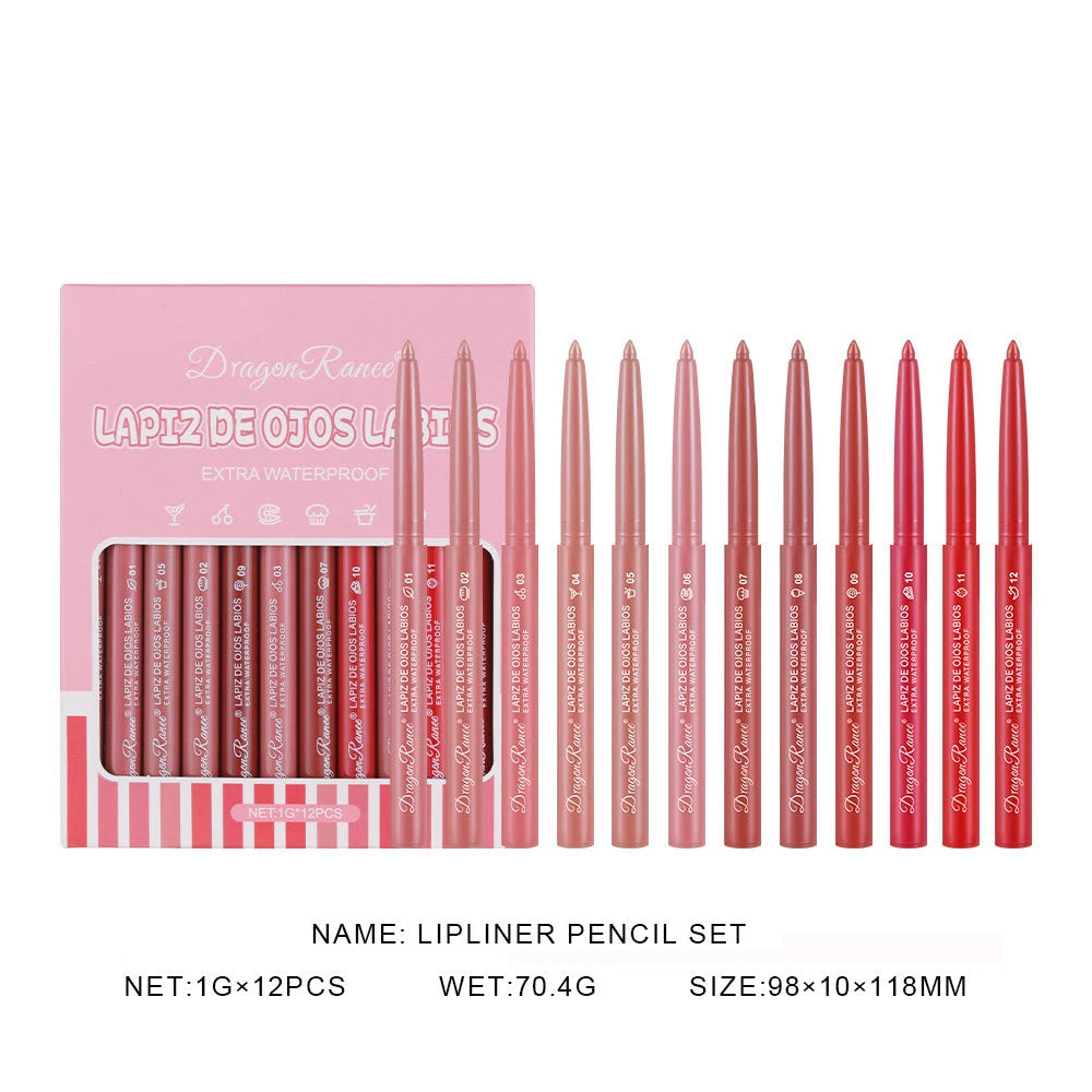 Waterproof Matte Lip Liner Pencil Set