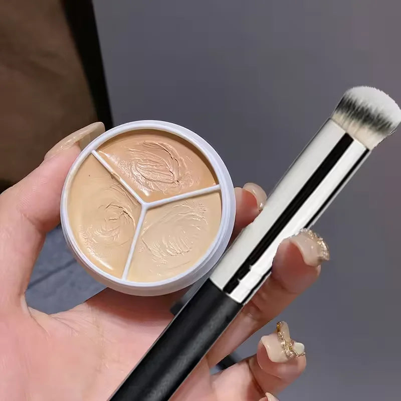 3-Color Cream Concealer Palette for Flawless Coverage