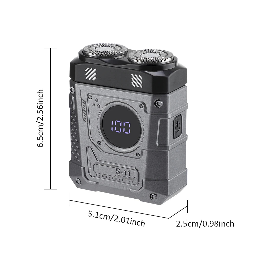 Portable Mini Electric Shaver with Digital Battery Display