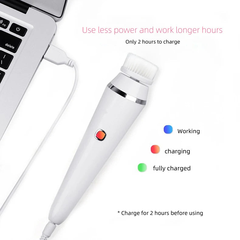 4-in-1 Electric Facial Cleansing Brush and Massager