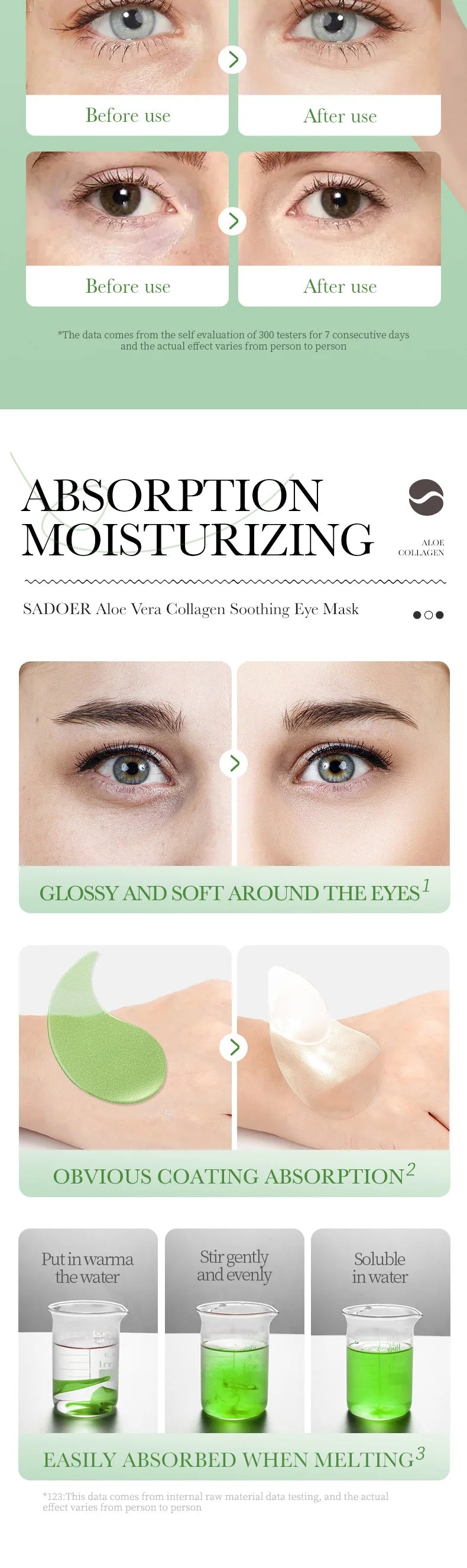 Aloe Vera Collagen Soothing Eye Mask for Dark Circles