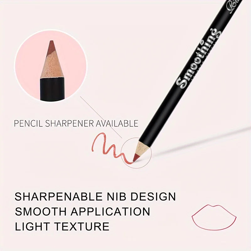 12-Piece Waterproof Matte Lip Liner Pencil Set - 5