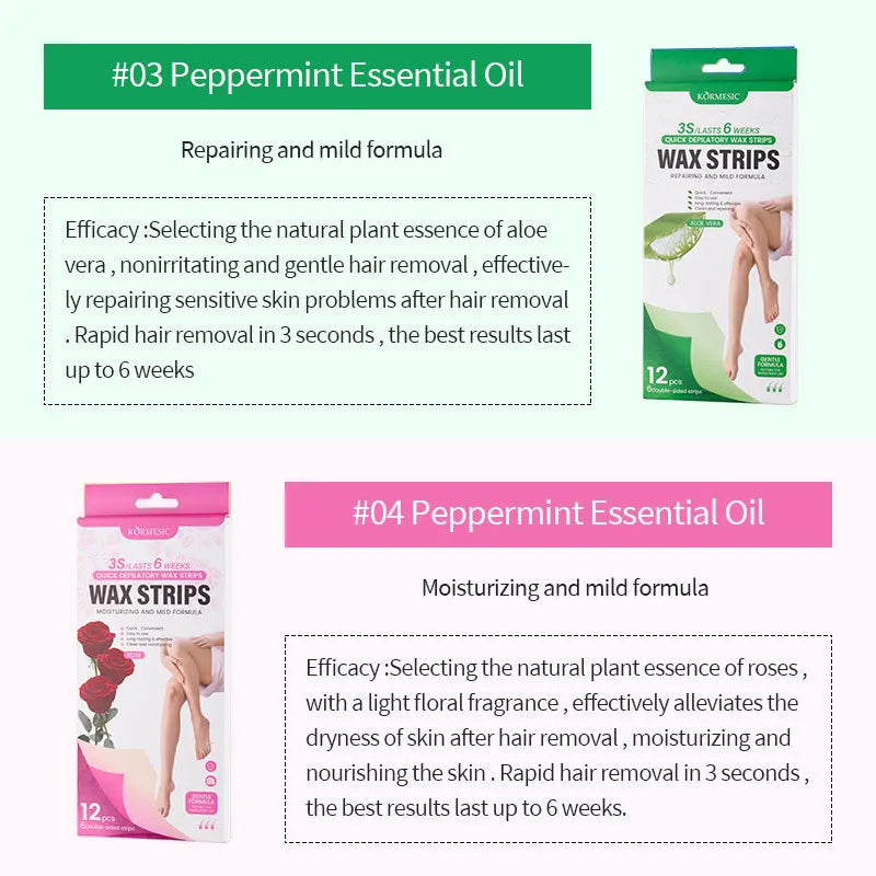 Pain-Free Cold Wax Hair Removal Strips for Smooth Skin