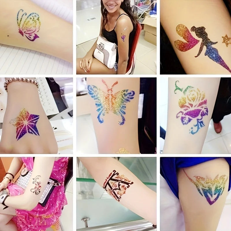 Temporary Glitter Tattoo Art Kit for Parties and Events