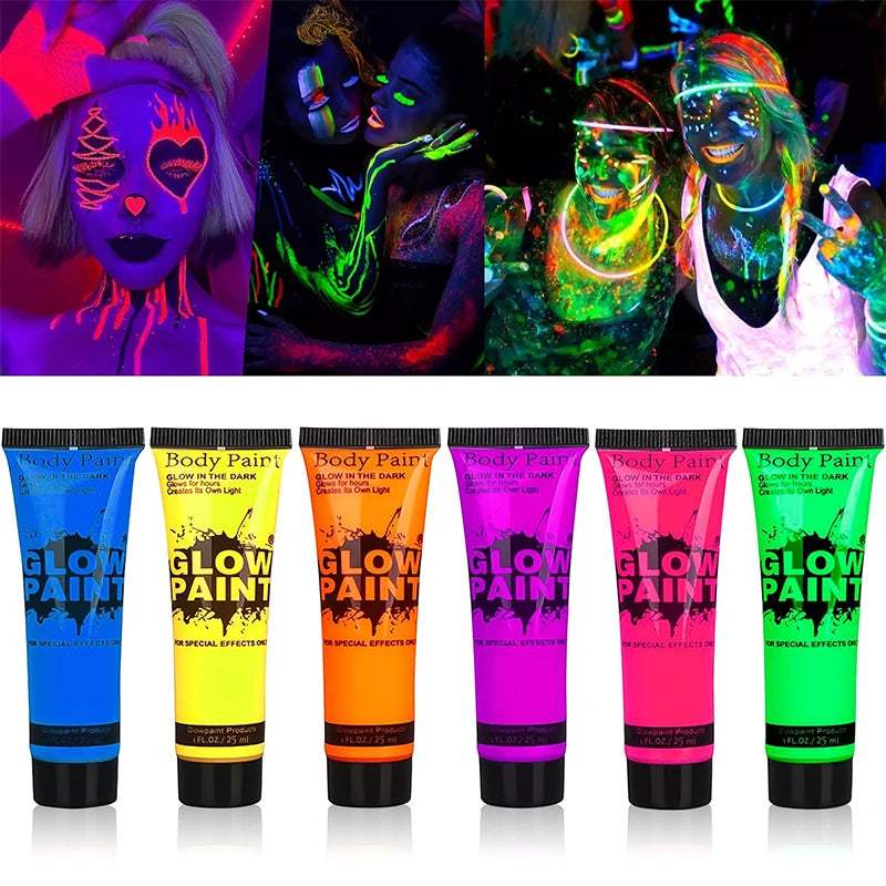 Neon UV Glow Face and Body Paint Set for Parties