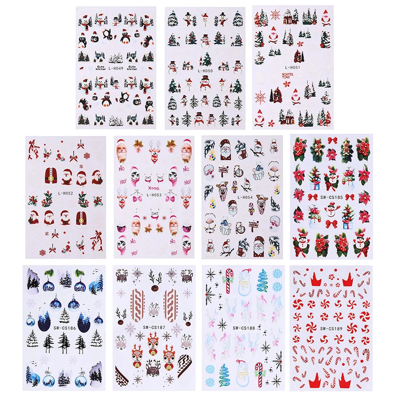 Festive Christmas Holiday Nail Art Decals - 6