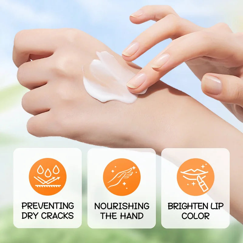 Moisturizing Peach Hand Cream and Lip Balm Set