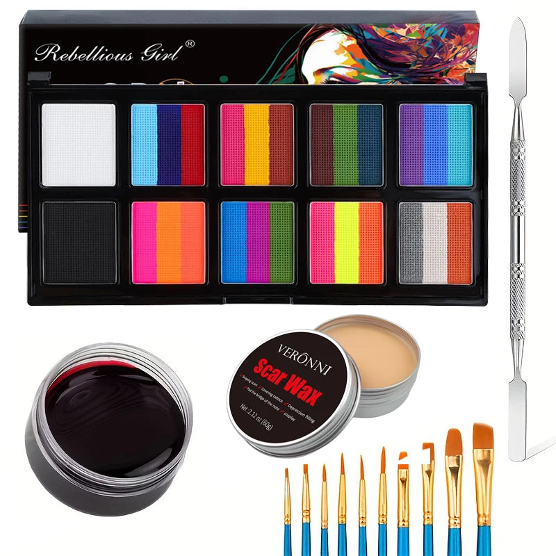 Professional Face and Body Painting Palette Kit for Parties - 25