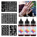 Temporary Tattoo Ink Kit with Stencils for DIY Body Art