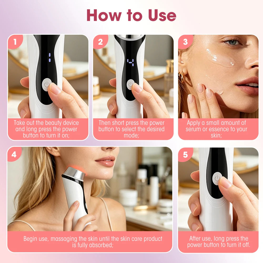 4-in-1 LED Facial Skin Lifting and Cleansing Massager