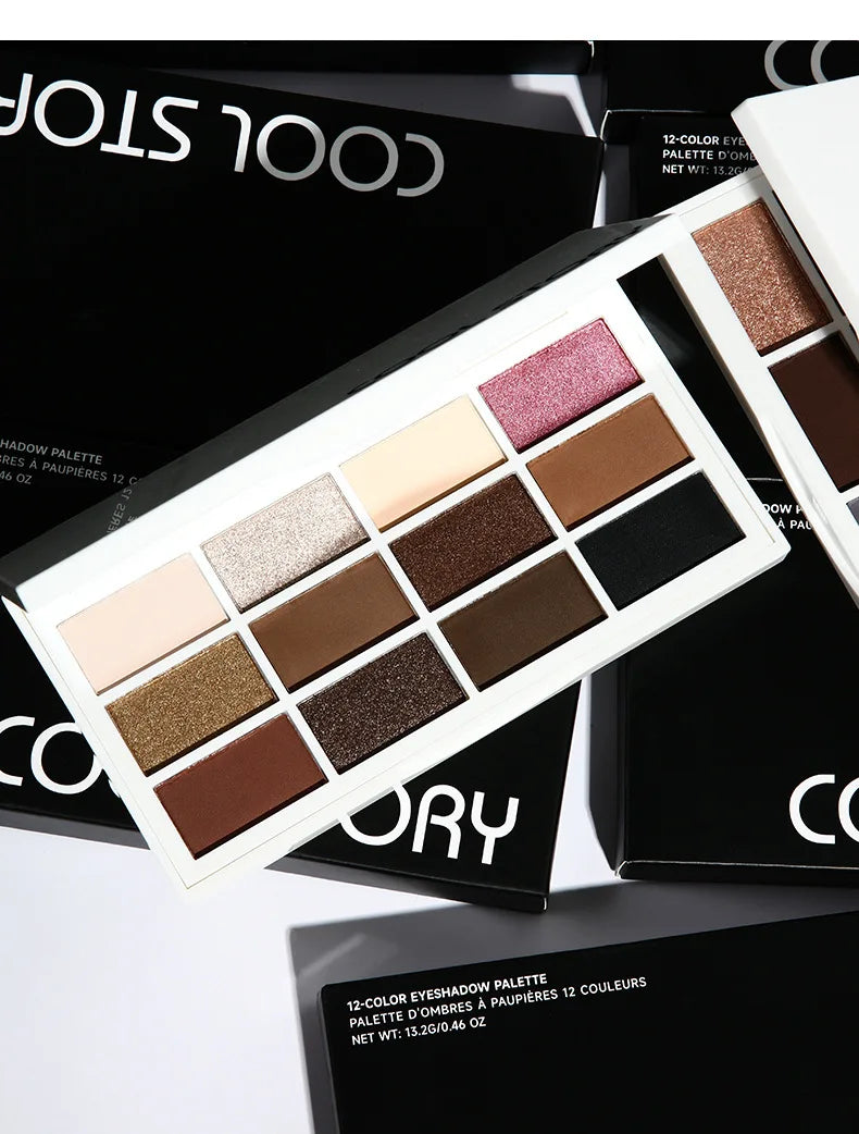 12-Color Neutral Eyeshadow Palette for Smoky and Party Looks - 18