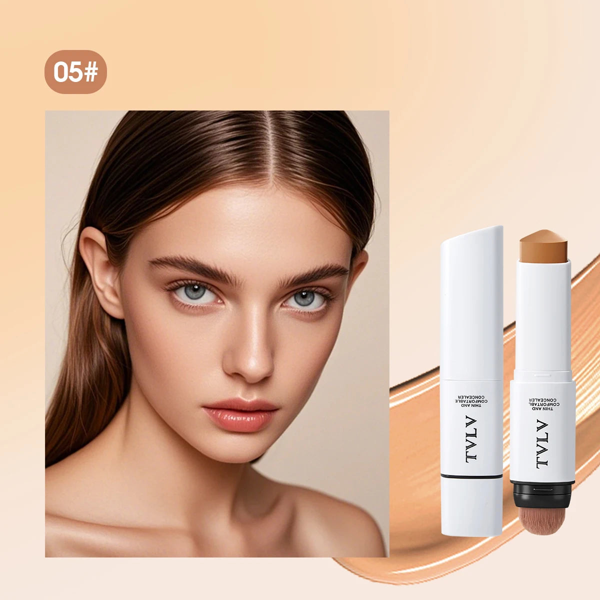 Double-Ended Face Concealer with Built-in Blending Brush