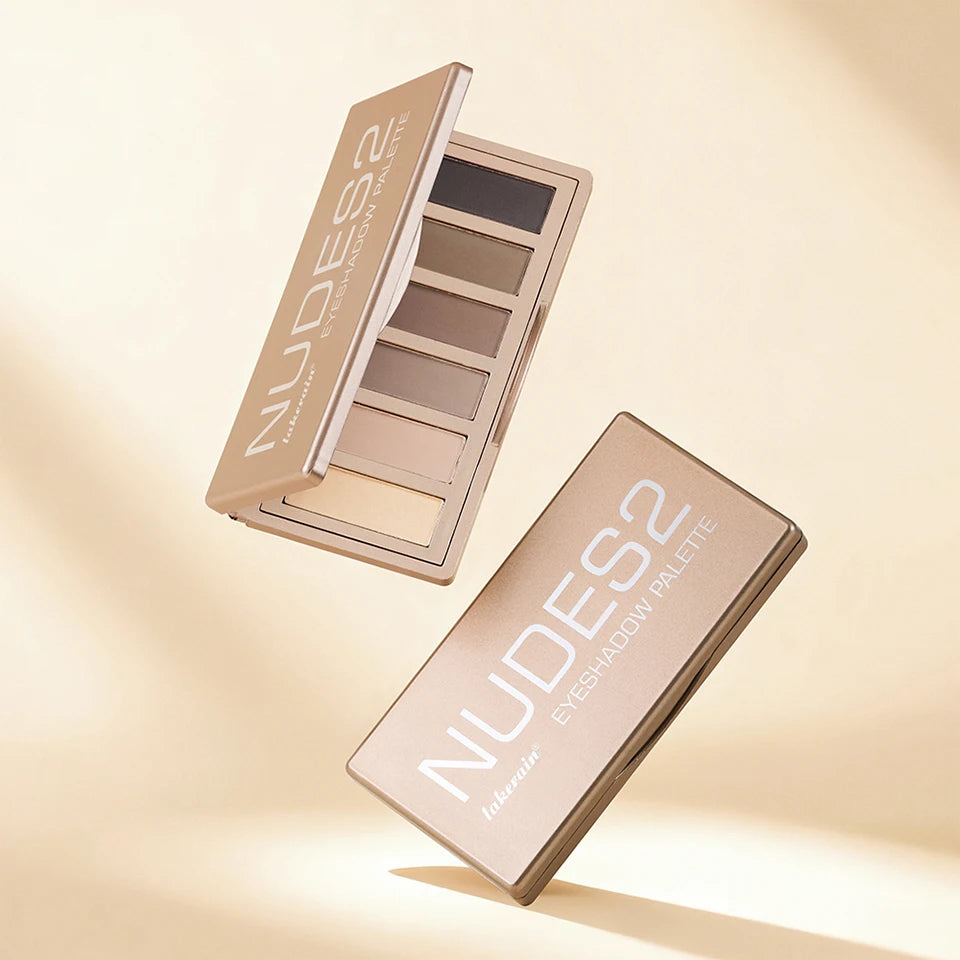 6-Color Matte Neutral Eyeshadow Palette with Brush Set