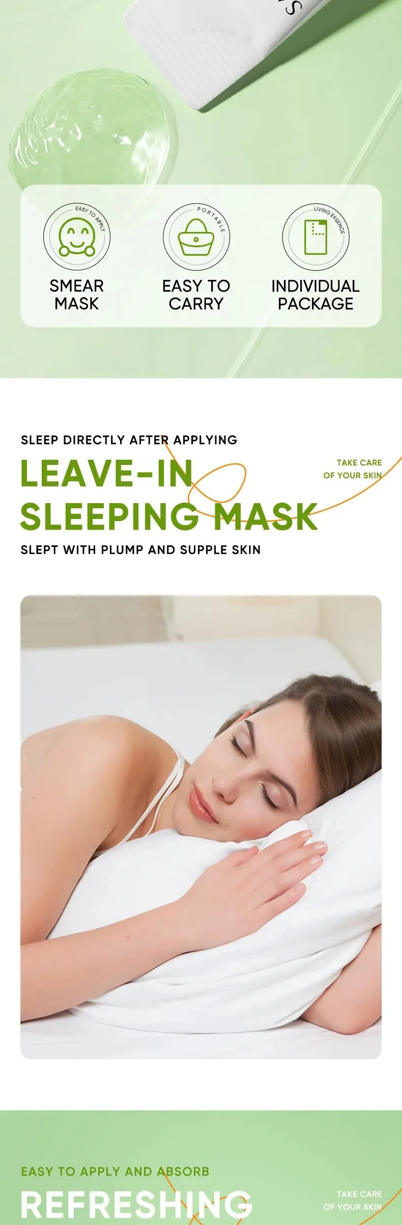 Hydrating Aloe Vera Overnight Gel Facial Masks