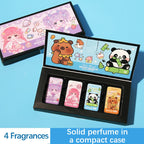 4-Piece Portable Solid Perfume Set for Long-Lasting Fragrance