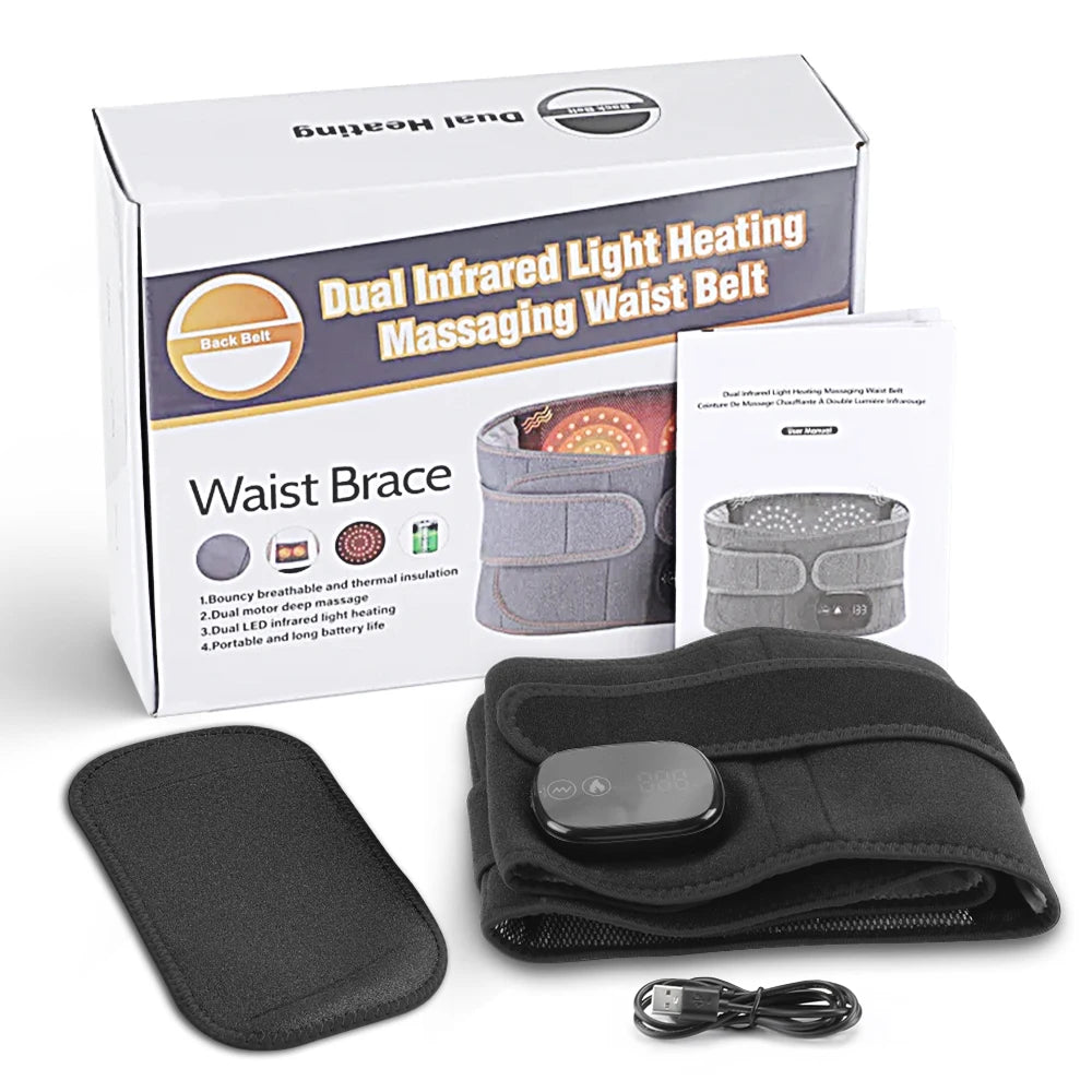 Heated Vibrating Waist Massage Belt for Back Pain Relief