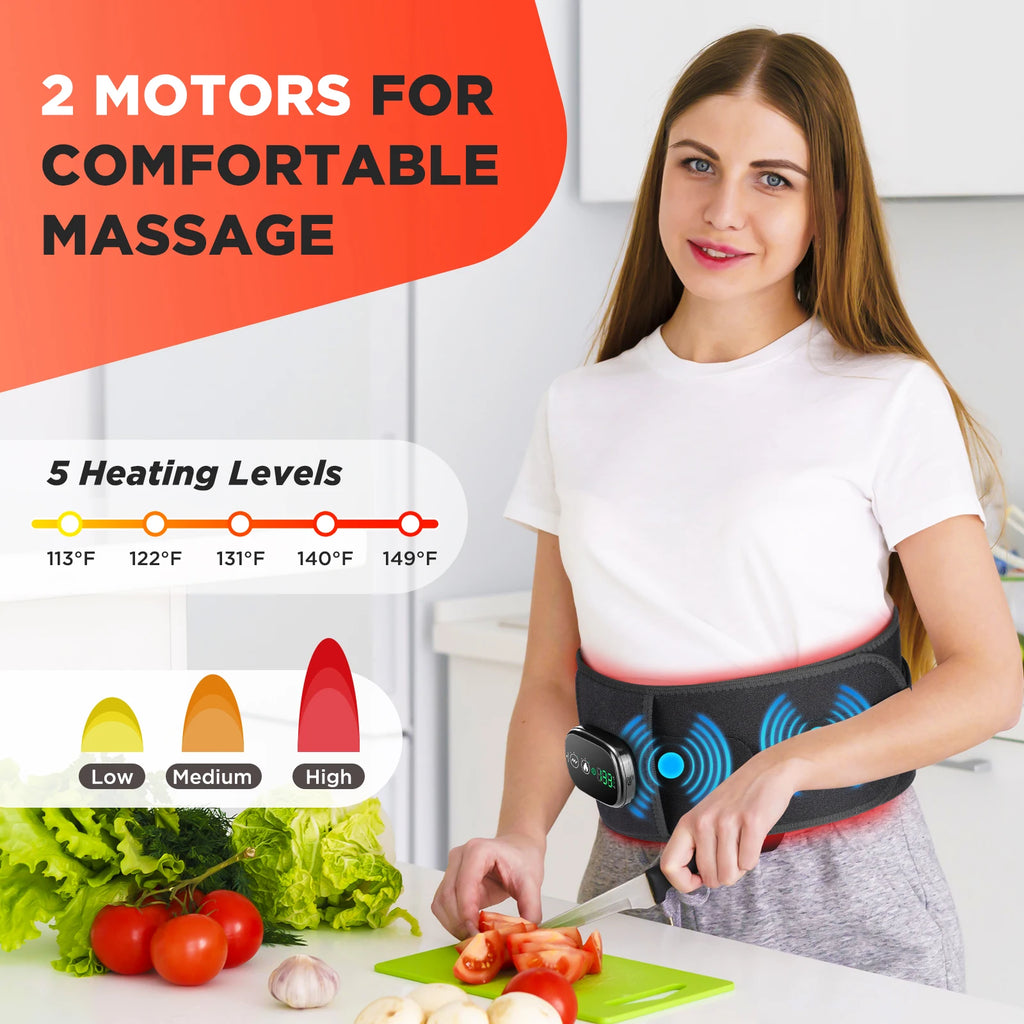 Heated Lower Back Support Massager Belt
