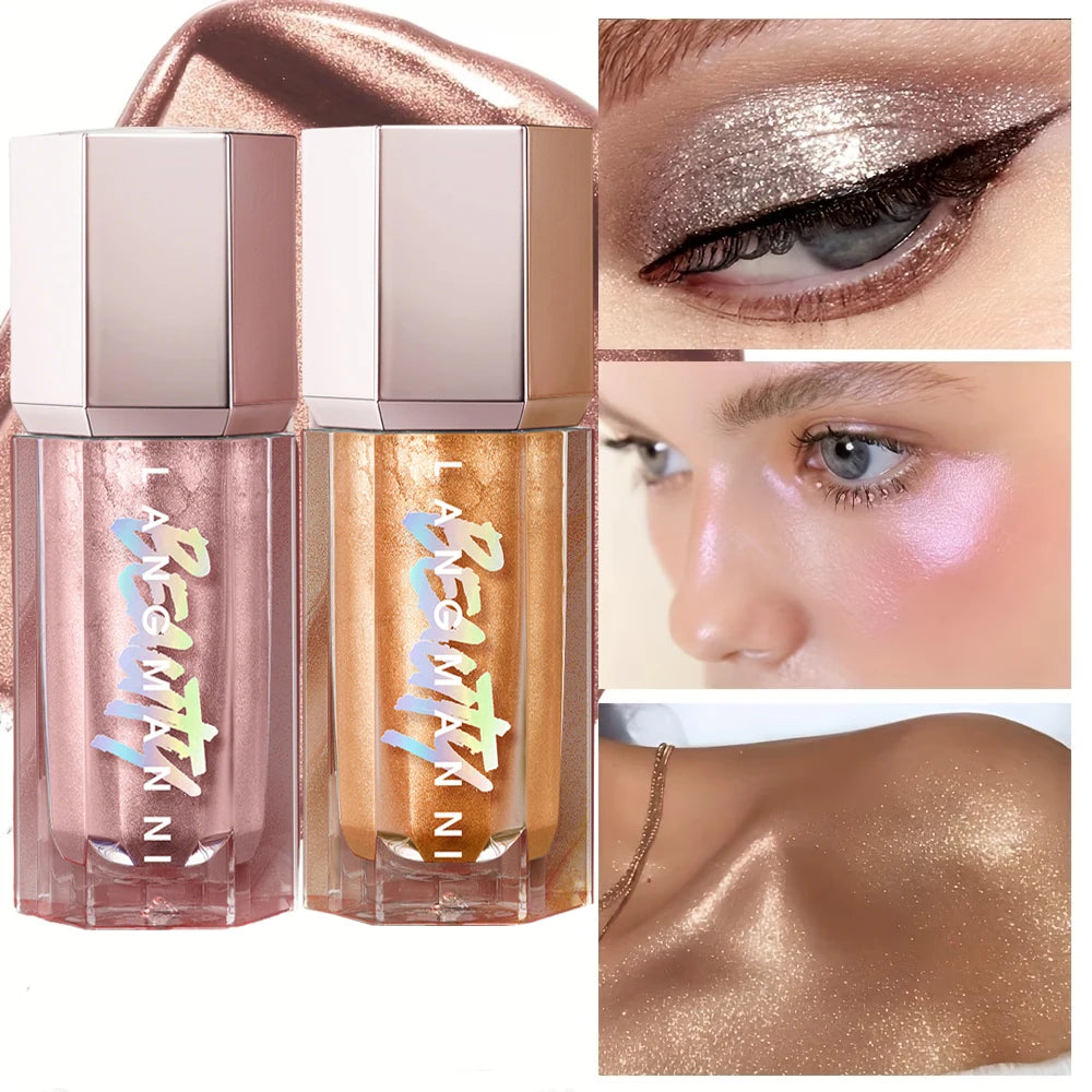 Liquid Glitter Highlighter for Radiant Face and Body Glow