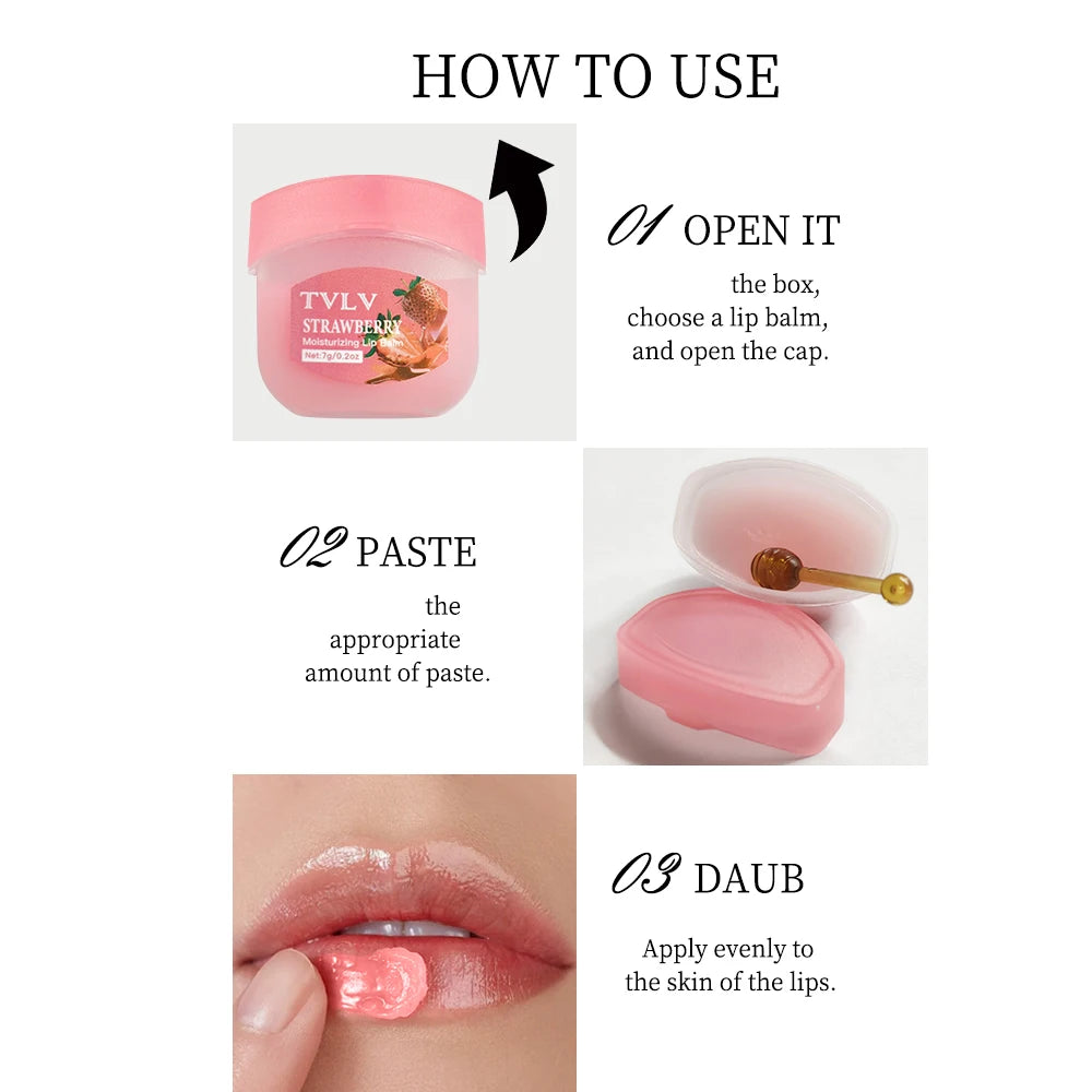 Hydrating Fruit Extract Lip Balm Set for Soft Smooth Lips