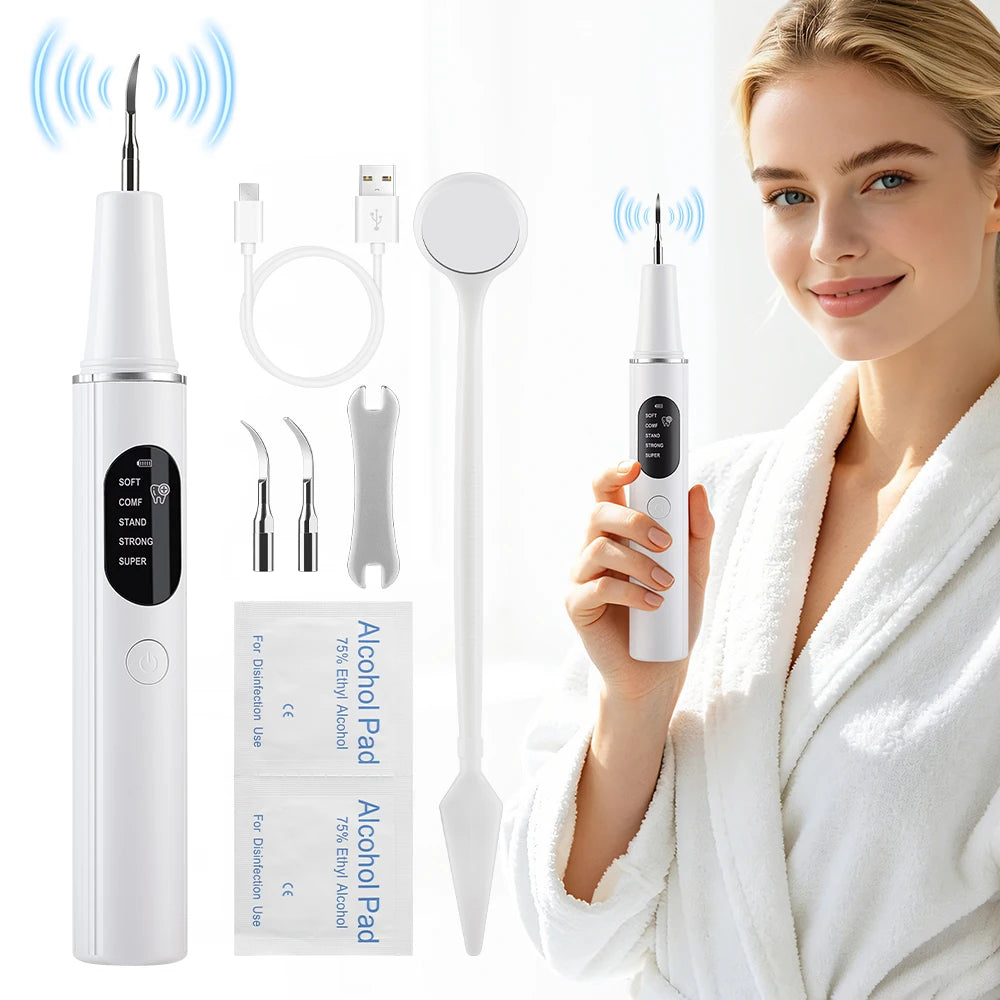 Ultrasonic Electric Teeth Cleaning Plaque Remover Kit