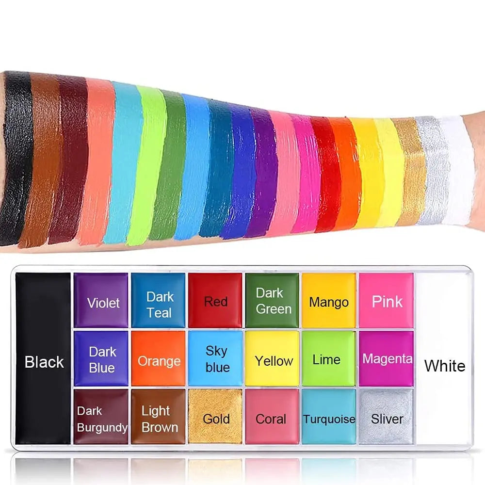 20-Color Professional Face and Body Paint Makeup Palette