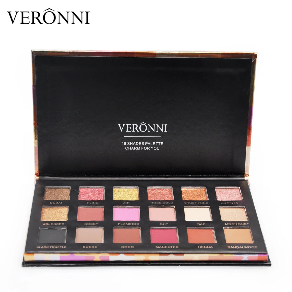 18-Color Waterproof Long-Lasting Eyeshadow Palette