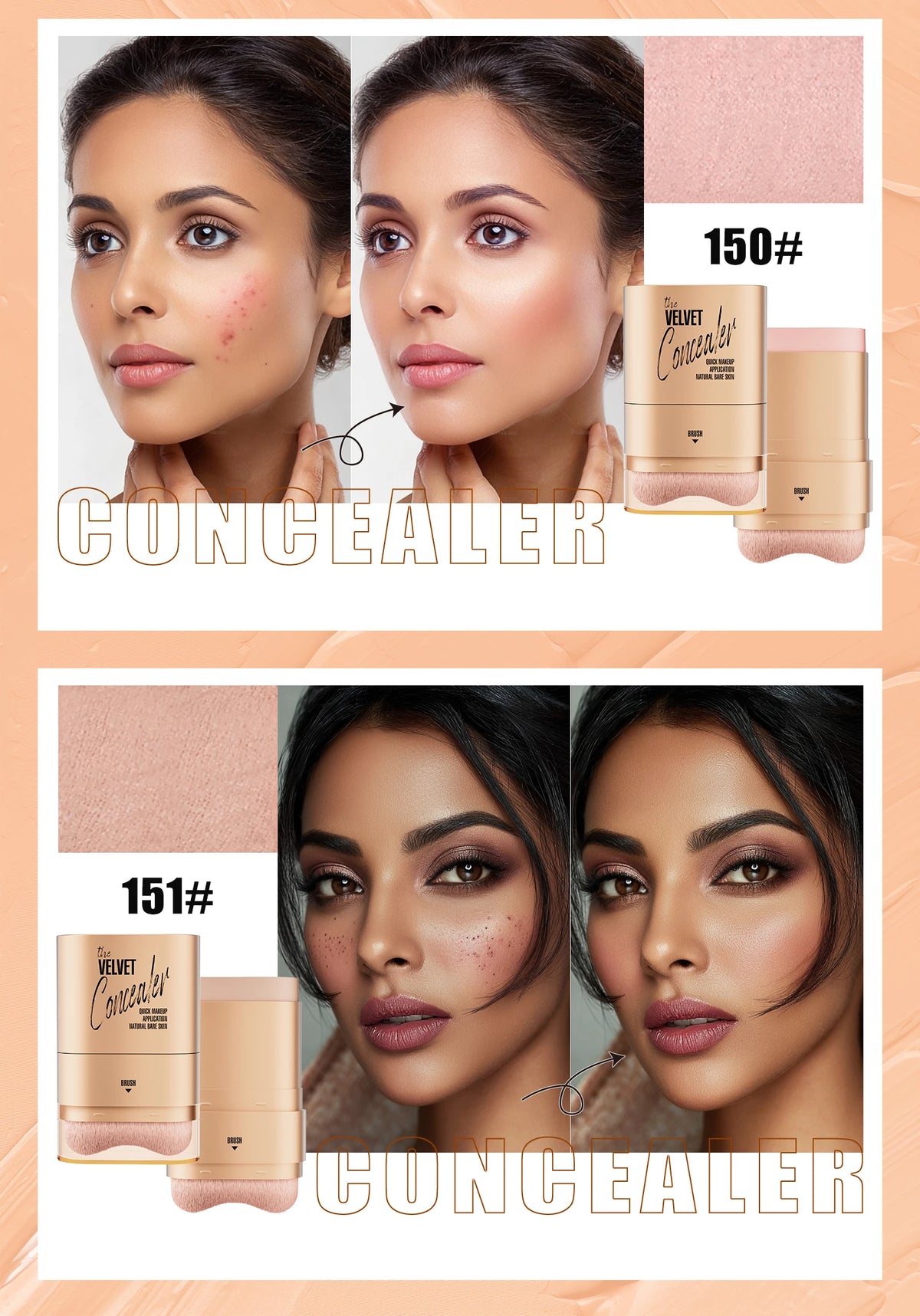 Four-Color All-Day Waterproof Face Concealer Palette