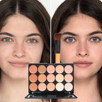 15-Color Professional Facial Concealer Palette and Brush
