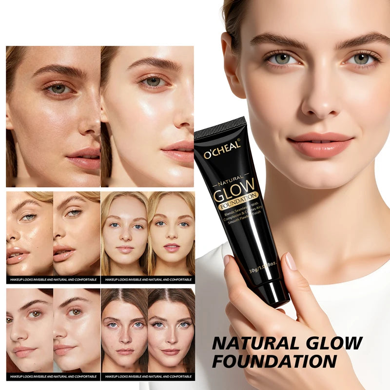 Waterproof Natural Glow Liquid Foundation with Brush