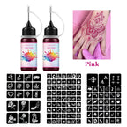 Temporary Tattoo Ink Kit with Stencils for DIY Body Art