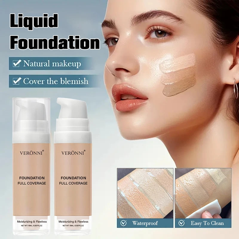 Full Coverage Waterproof Liquid Foundation for Flawless Skin