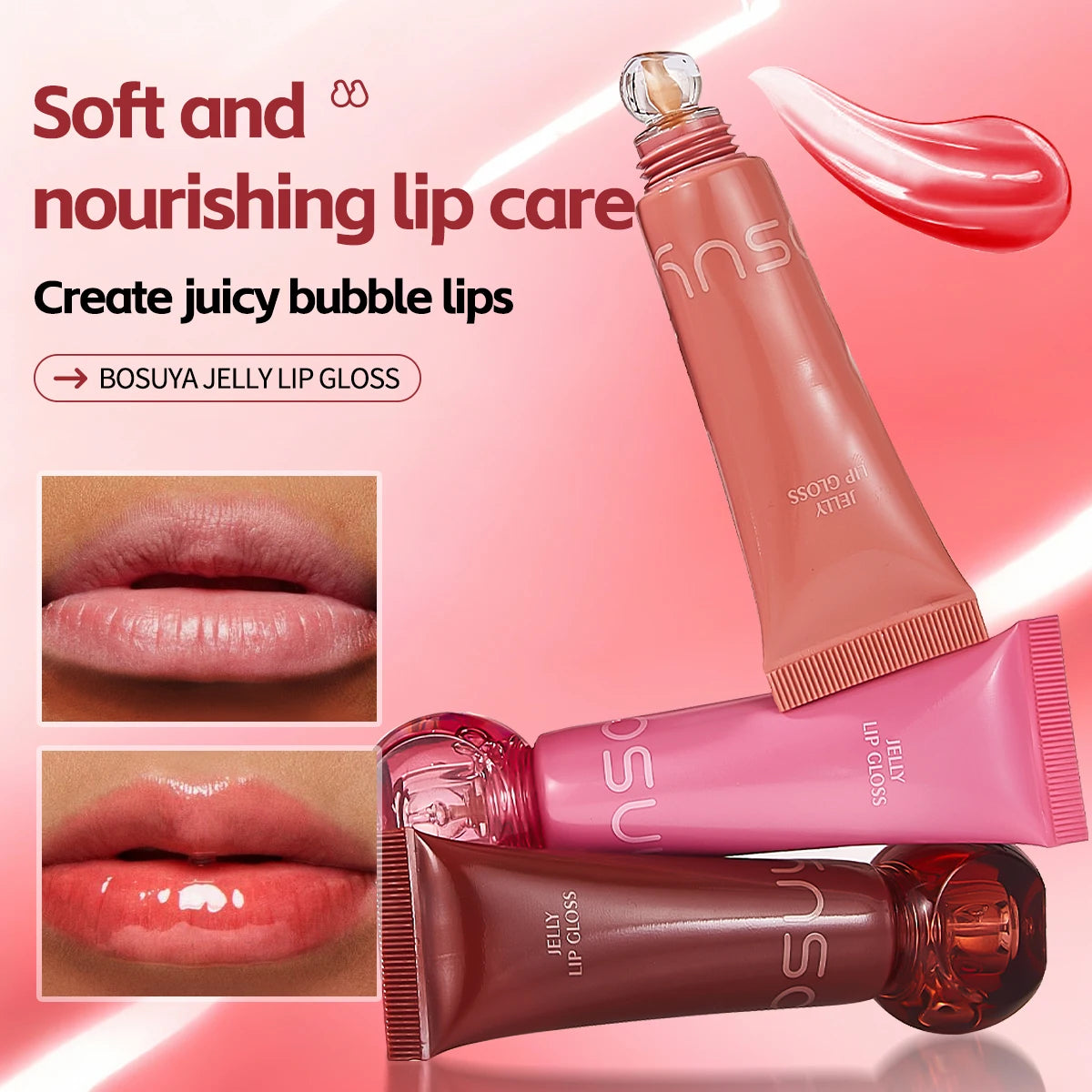 Long-Lasting Moisturizing Jelly Lip Gloss - 3