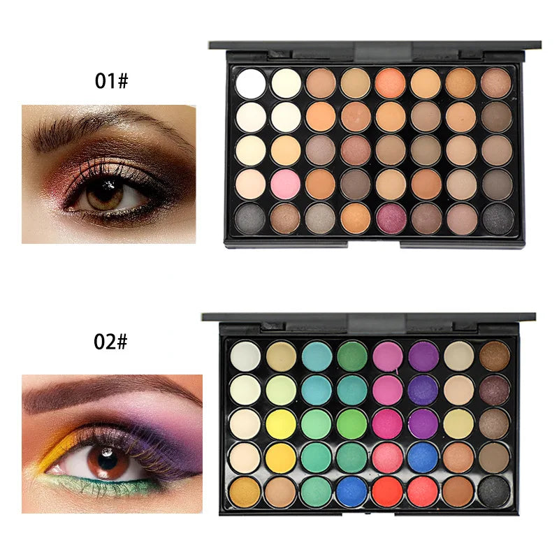 40-Color Professional Eyeshadow Palette Matte and Shimmer