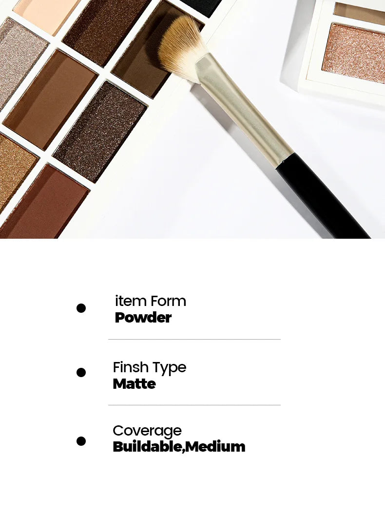 12-Color Neutral Eyeshadow Palette for Smoky and Party Looks