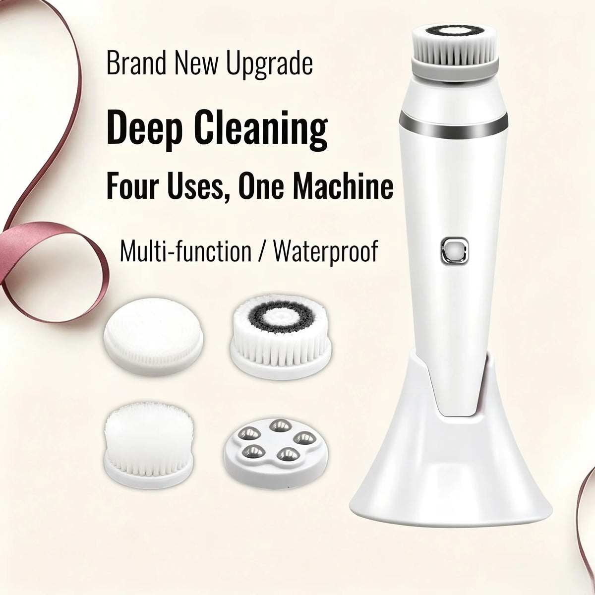 4-in-1 Electric Facial Cleansing Brush and Massager