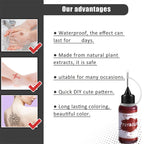 Long-Lasting Red Henna Temporary Tattoo Gel for Body Art