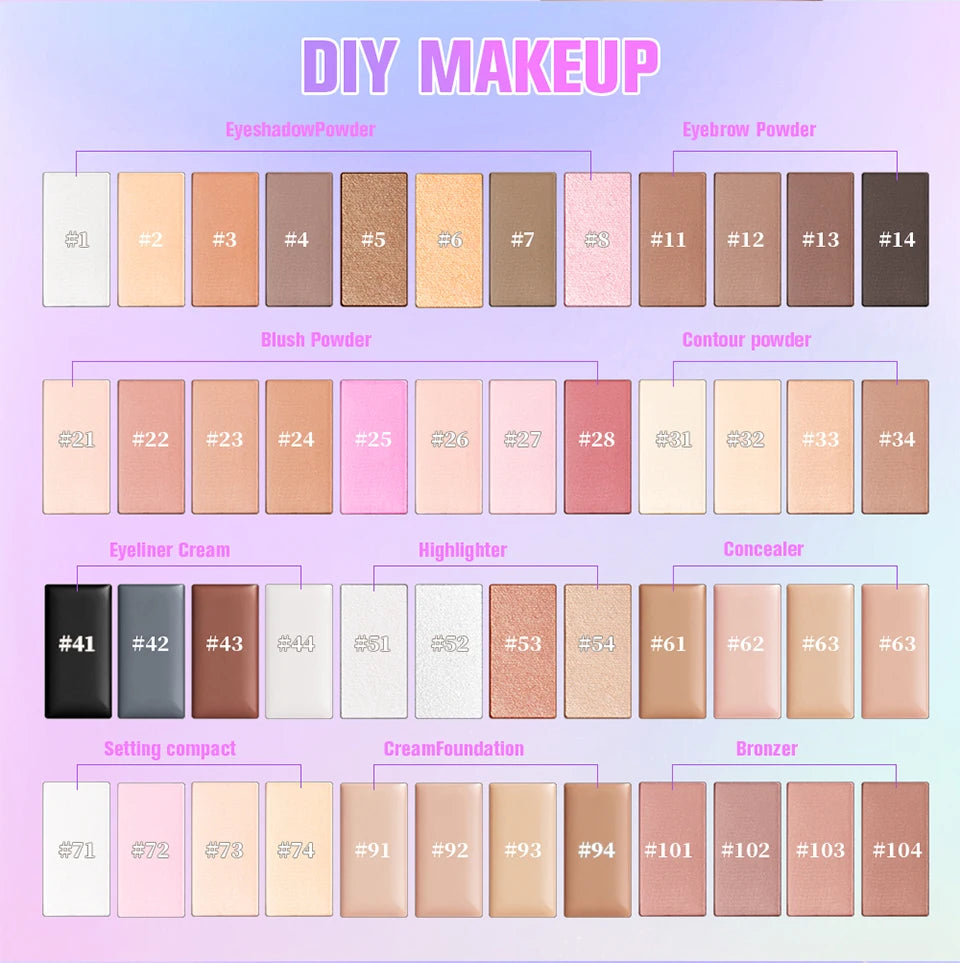 Waterproof Magnetic Eyeshadow Palette Refill