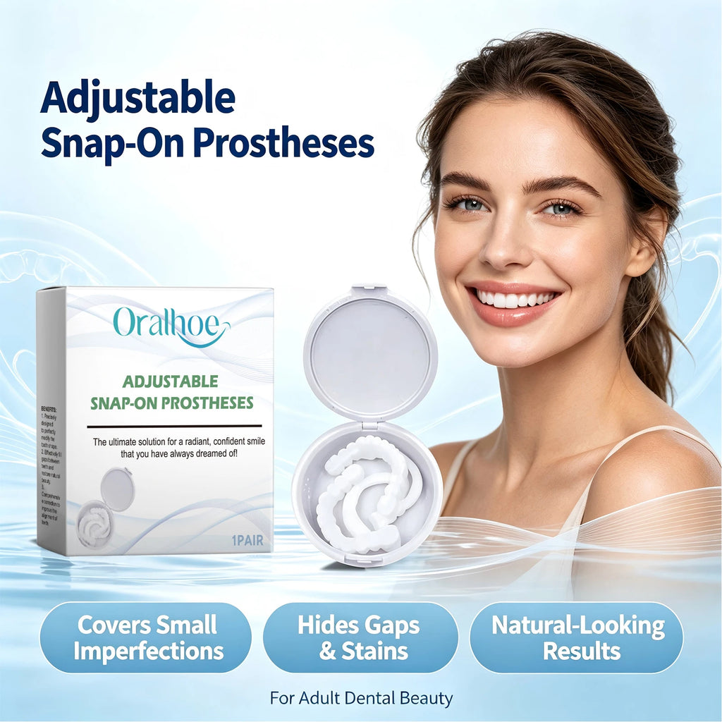 Adjustable Snap-On Smile Veneers for Teeth Whitening and Gaps