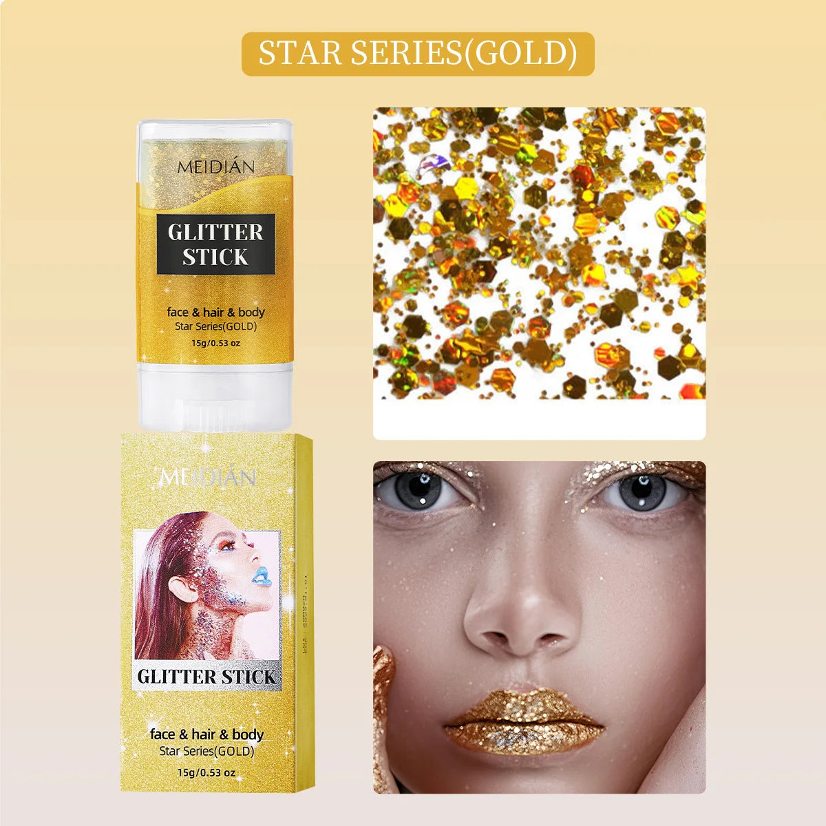 Shimmering Body and Face Glitter Stick