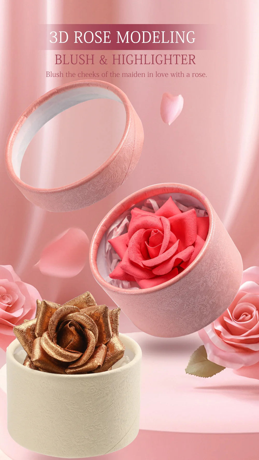 3D Rose Petal Blush for a Natural Radiant Complexion