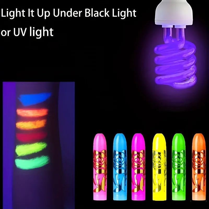 UV Neon Glow-in-the-Dark Face and Body Paint Kit - 3