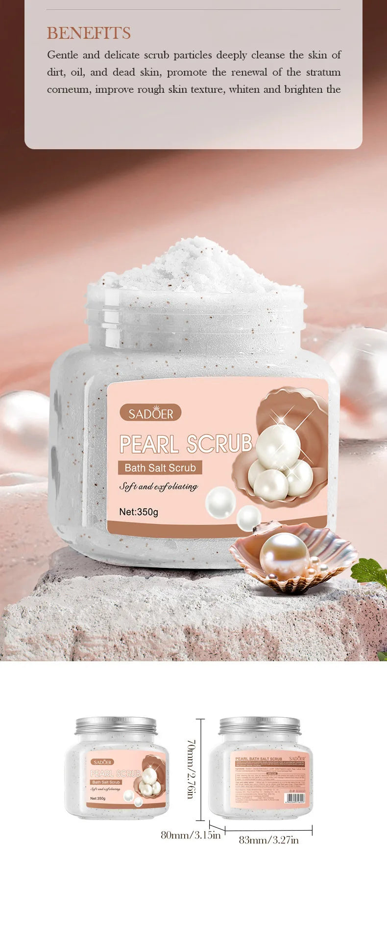 Exfoliating Body Bath Salt Scrub for Smooth Radiant Skin