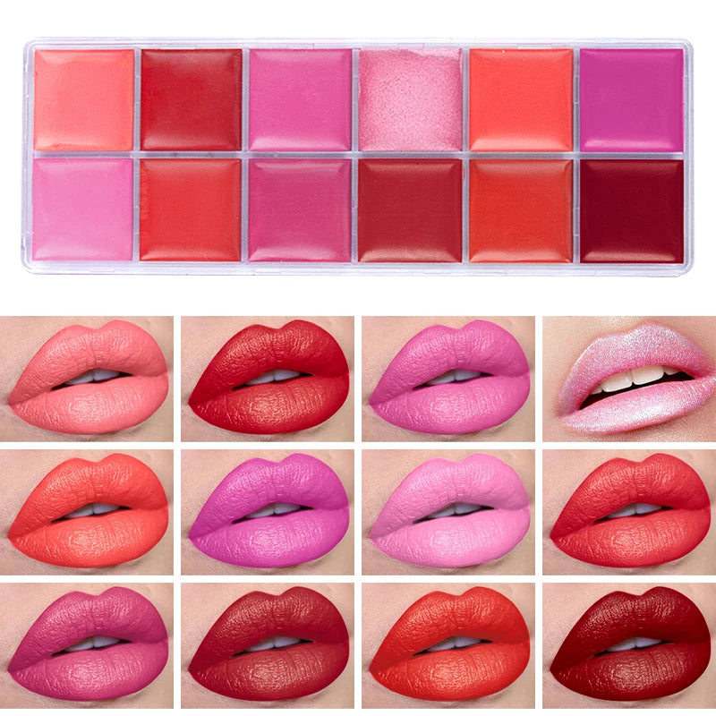 12-Color Moisturizing Lip Gloss Palette for Long-Lasting Makeup - 5