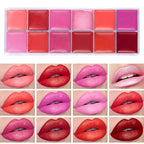 12-Color Versatile Lipstick and Blush Makeup Palette