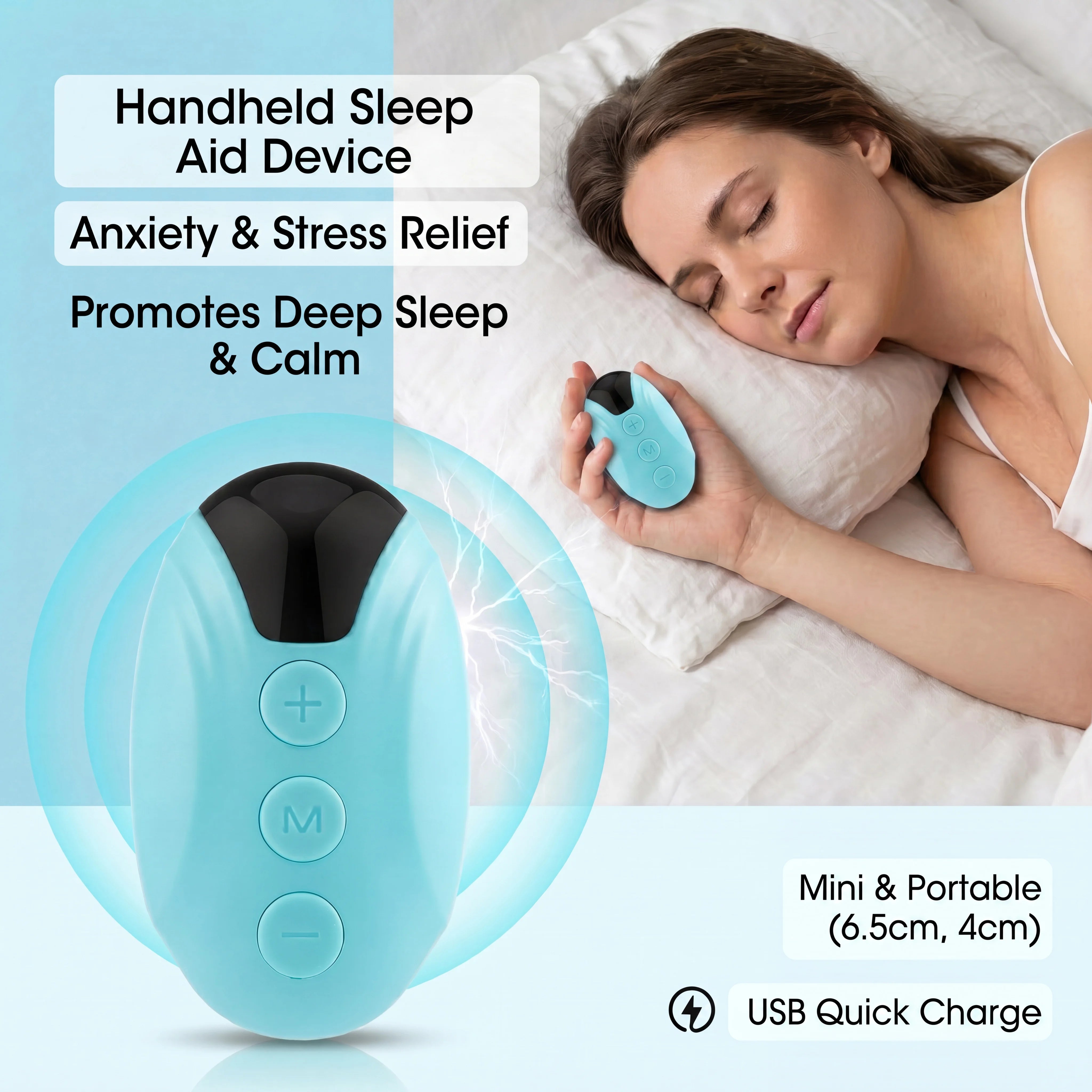 Handheld Micro-Current Sleep Aid Device for Anxiety and Stress - 1