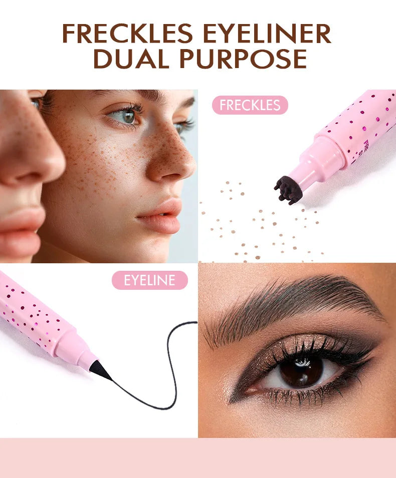 2-in-1 Waterproof Freckle Stamp and Eyeliner Pen